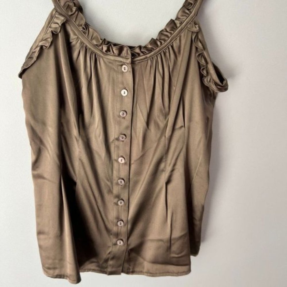 nwt Nanette Lepore Size 4 Taupe  Bronze Silk Tank
